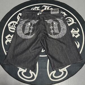 Black & White GAO Denim Shorts Baggy Jorts